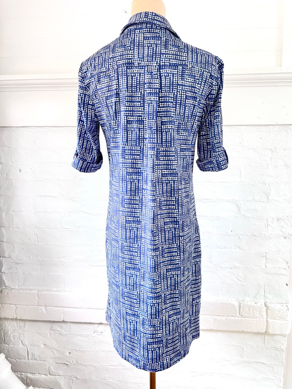 J McLaughlin Lawrence Dress Caribe Blue and White Catalina Cloth Size Small - Picture 7 of 12